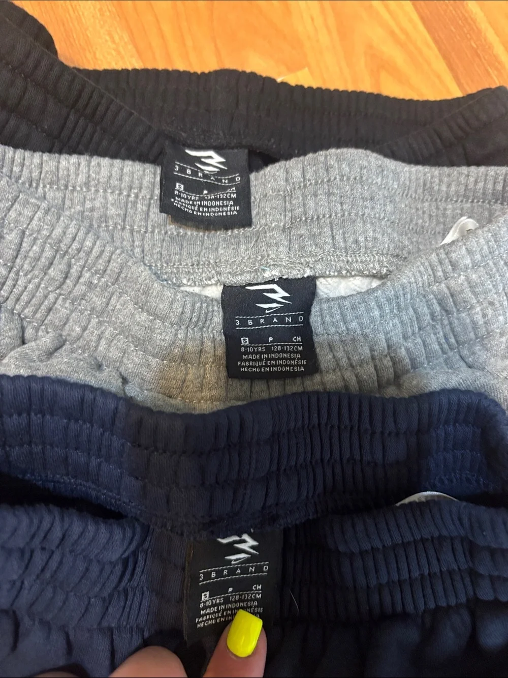 Nike 3 Brand Kids Sweatpants Trio - Navy, Gray, Black Size Small 8-10 Years